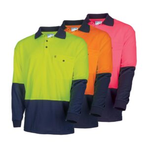 Recycled Long Sleeve Hi-vis Polo Shirt - Bool