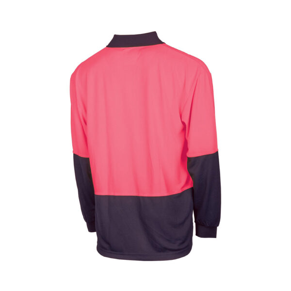 Recycled Long Sleeve Hi-vis Polo Shirt Pink - Bool