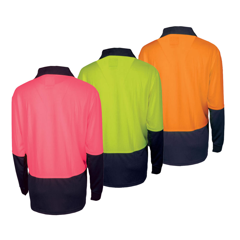 Womens Recycled Long Sleeve Hi-vis Polo Shirt - Bool