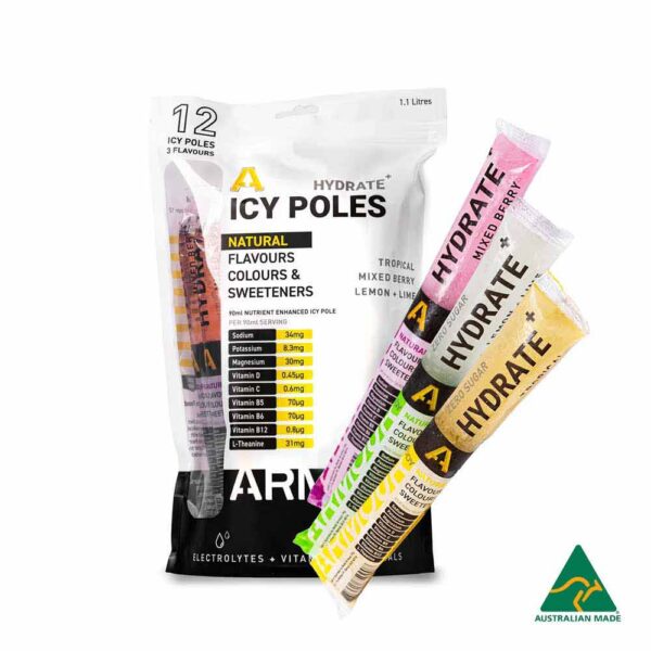 Hydrate+ Hypotonic Icy Poles Mixed 12 Pack - Body Armour