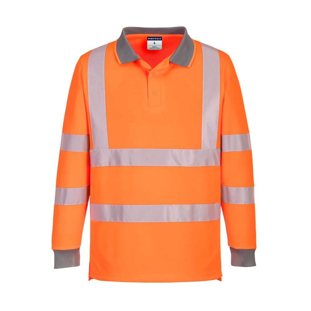 Recycled Hi-vis Polo Shirt Long Sleeve 6 Pack - Portwest