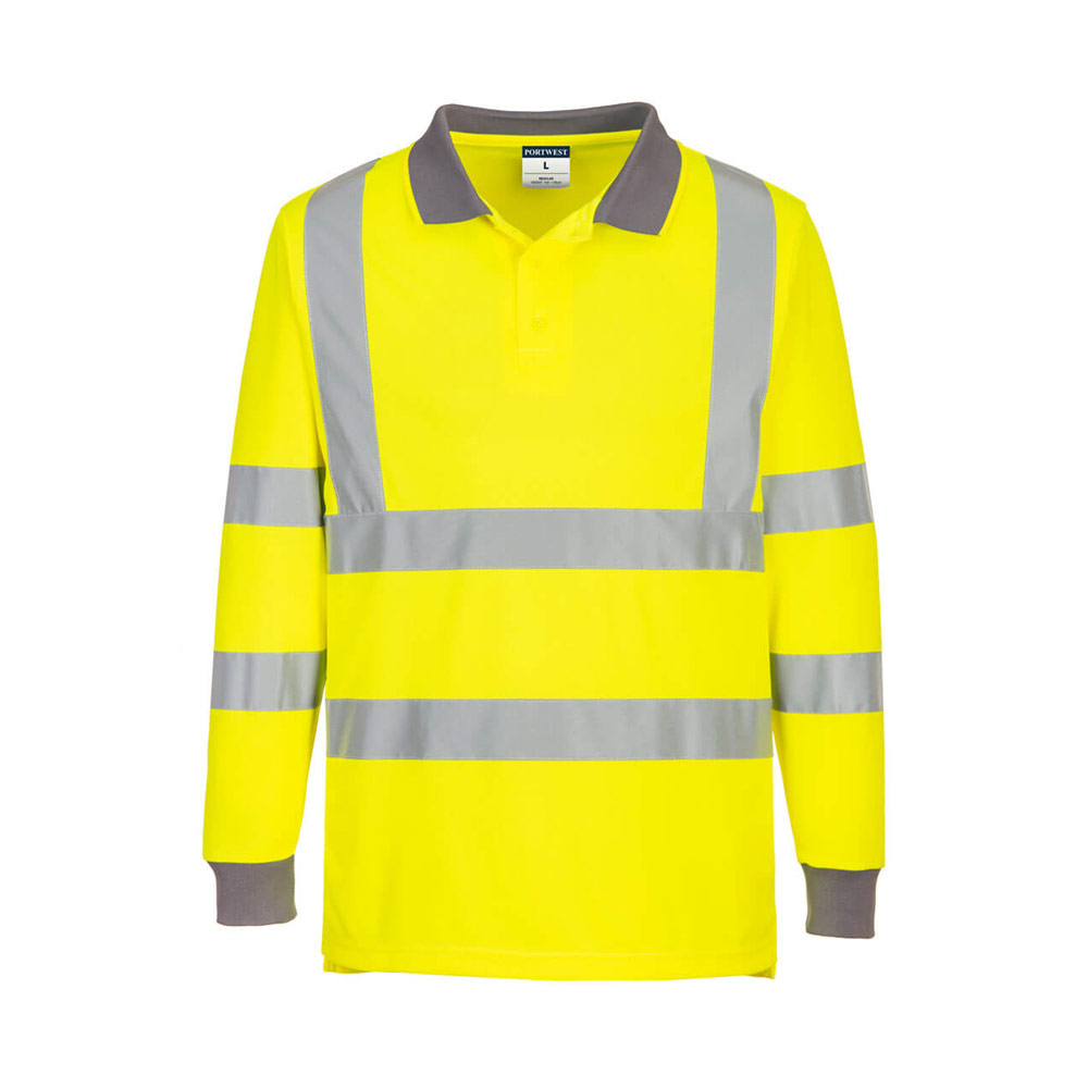 Recycled Hi-vis Polo Shirt Long Sleeve 6 Pack - Portwest